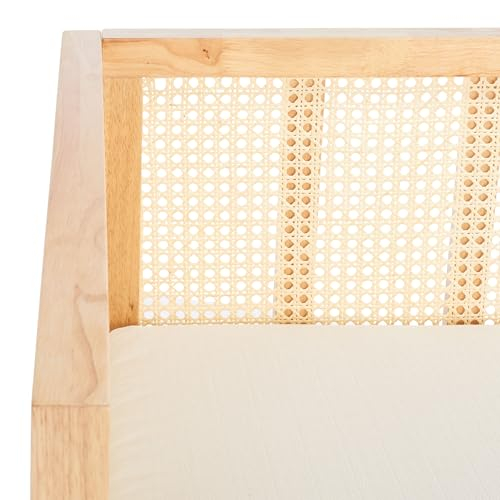 Safavieh Home Collection Dune Coastal Natural Rattan 3-Seater Sofa With ... throughout Safavieh Dune Rattan 3 Seater Sofa, White/Natural