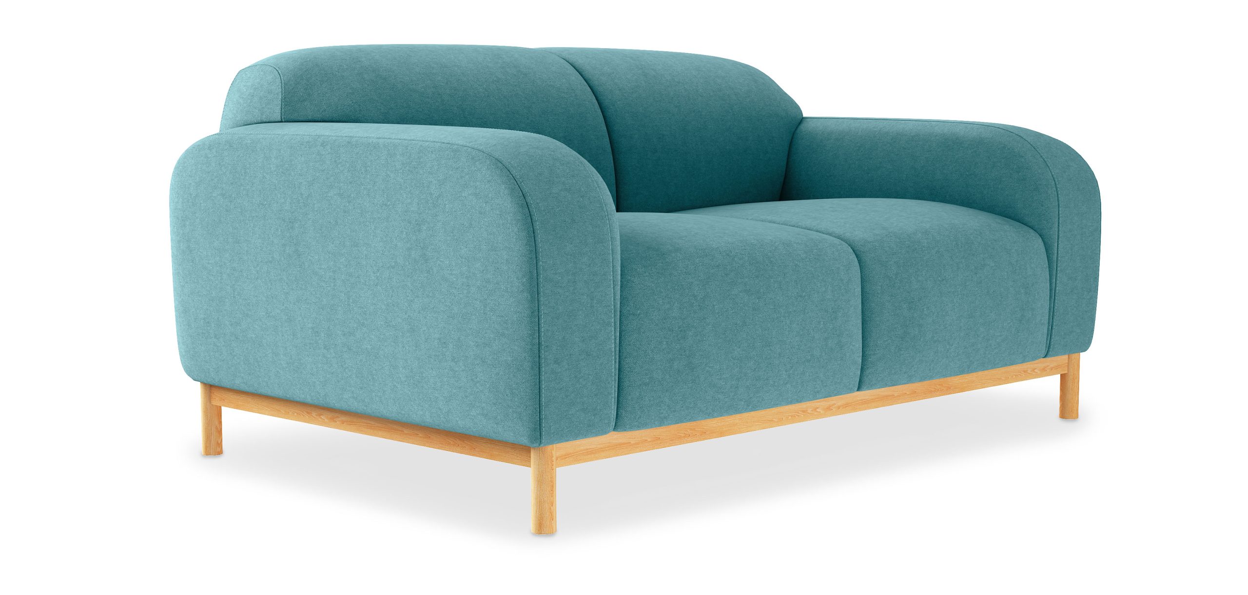 Scandinavian Style 2-Seater Sofa - Boni for Scandinavian Style Linen Sofa With Wooden Legs