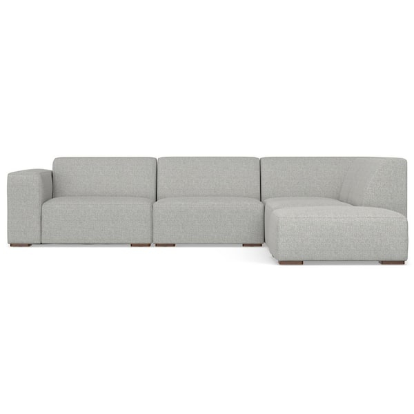 Simpli Home Rex 116 In. Straight Arm Performance Fabric L-Shaped Right ... for Unpacking the Comfort and Style of the Rex Right Corner Sectional Sofa