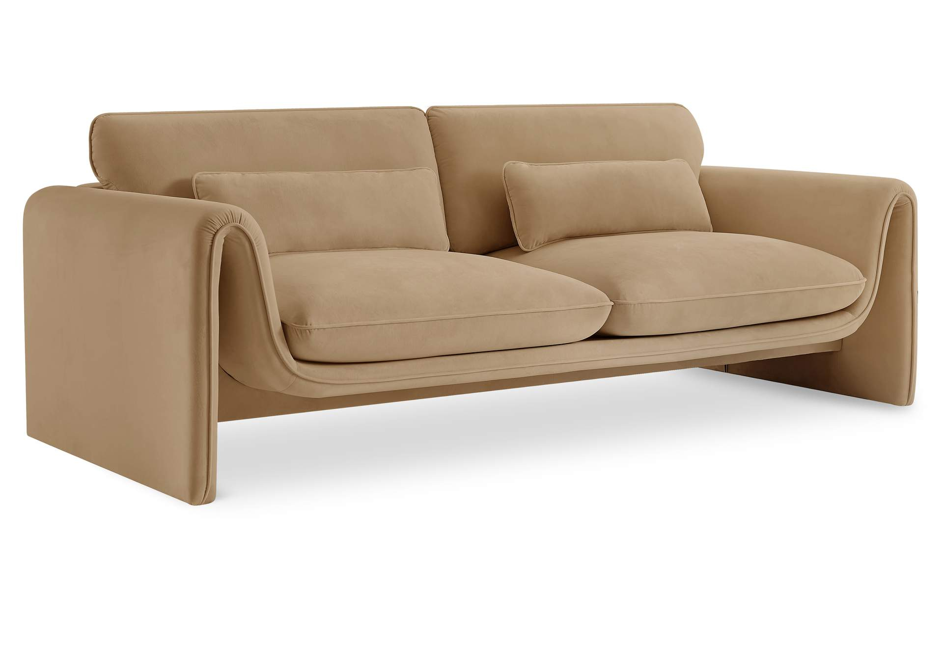 Sloan Camel Velvet Fabric Sofa with regard to Designing Your Living Space Around a Sloan Cream Velvet Sofa