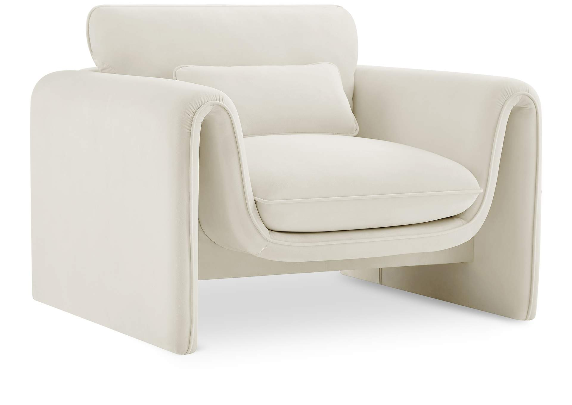 Sloan Cream Velvet Fabric Chair intended for Sloan Cream Velvet Fabric Sofa
