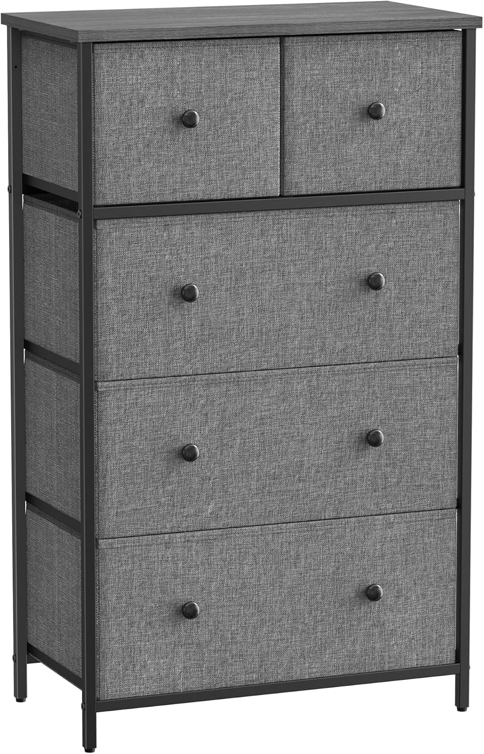 Songmics Chest Of Drawers, Fabric 5-Drawer Storage Organiser Unit ... throughout Transform Your Space Discover the Allure of TATEUS Vintage Grey Drawers