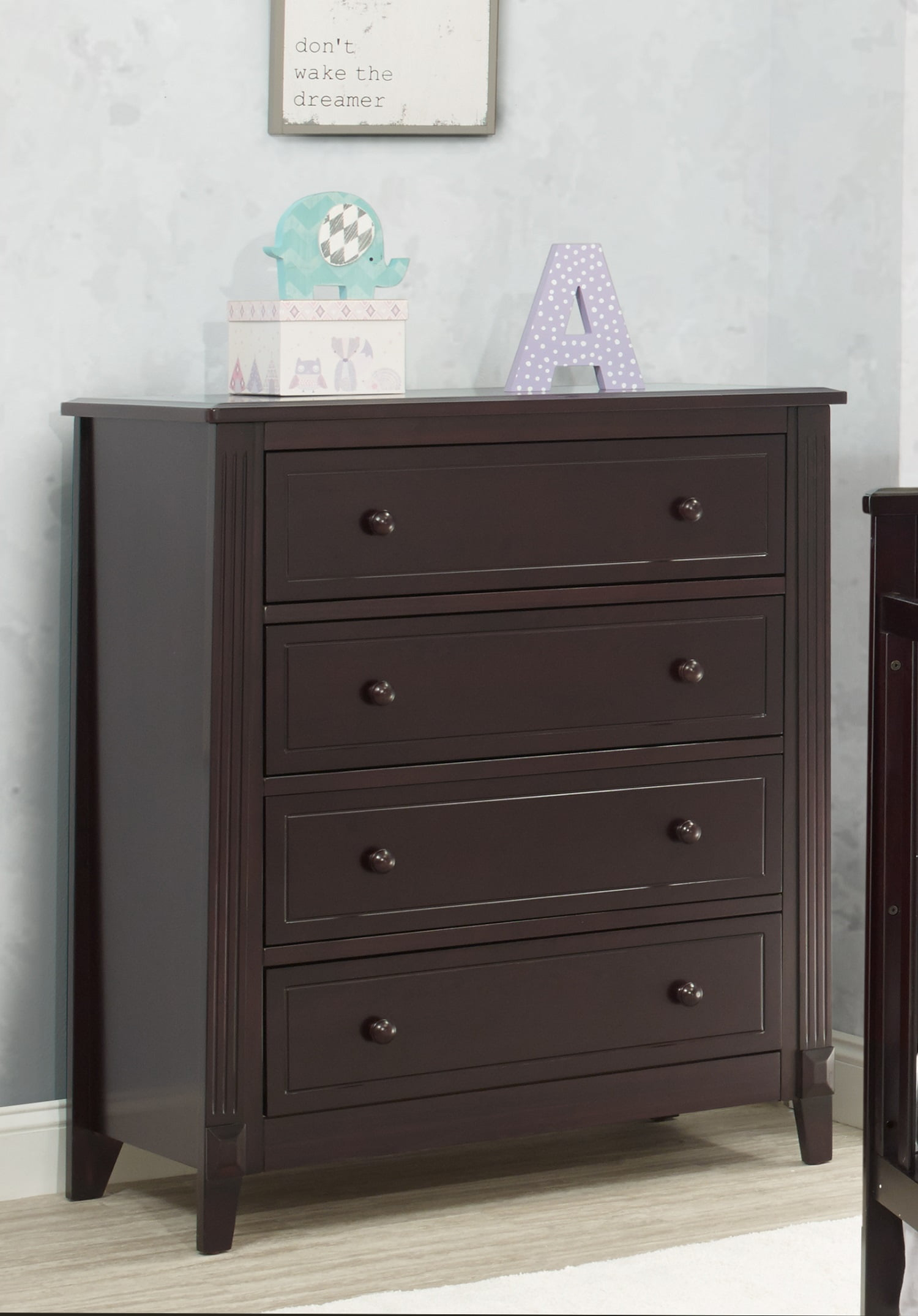 Sorelle Berkley 4-Drawer Chest - Espresso - Walmart.com inside Sorelle Berkley 4 Drawer Chest In Gray