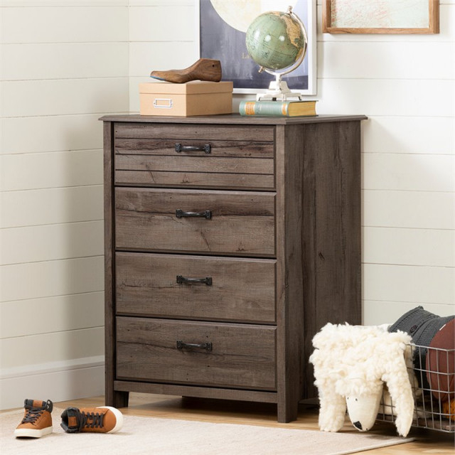 South Shore Ulysses 4 Drawer Chest In Fall Oak - Transitional ... intended for South Shore Ulysses 4-Drawer Chest, Blueberry