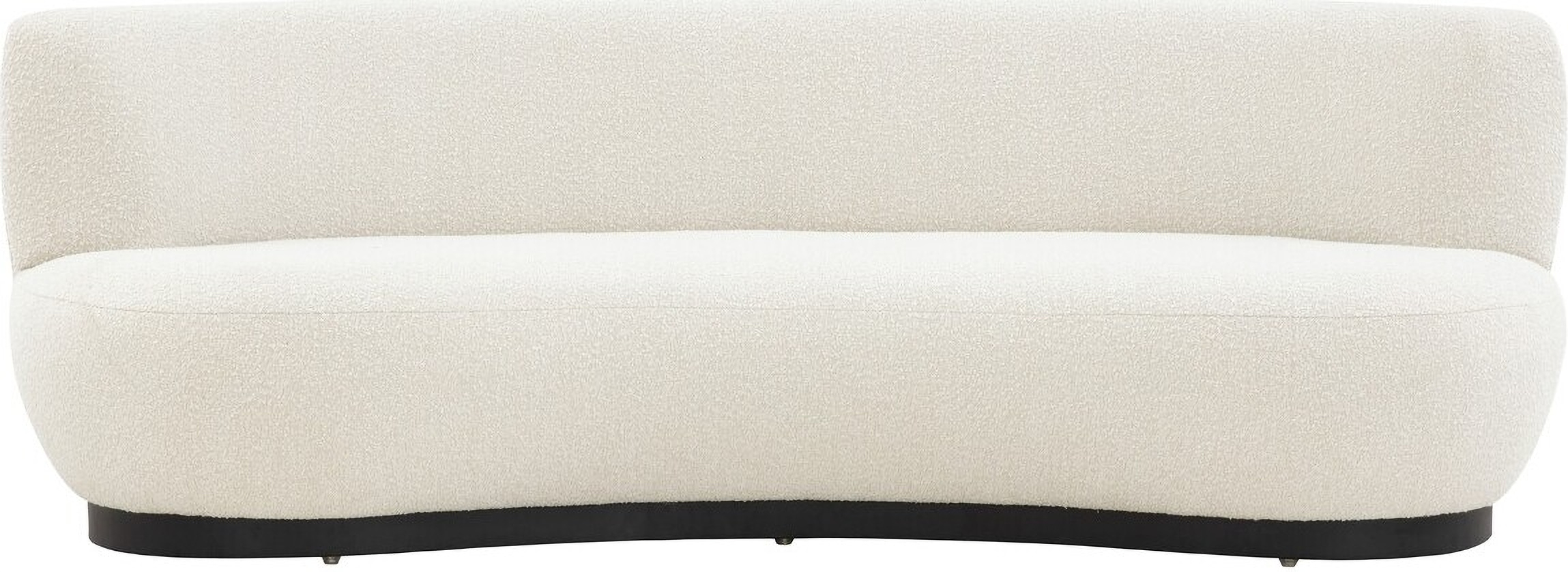 Stevie Boucle Curved Back Sofa In Ivory By Safavieh Couture | 1Stopbedrooms inside Elevate Your Living Room with the Chic Safavieh Stevie Boucle Sofa