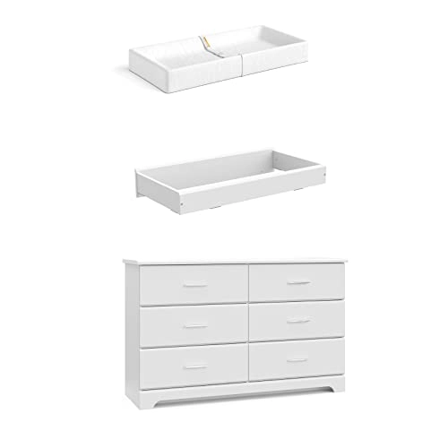 Storkcraft Brookside 6 Drawer Chest With Changing Topper And Change Pad ... for Stork Craft Usa Brookside 4 Drawer Chest In White