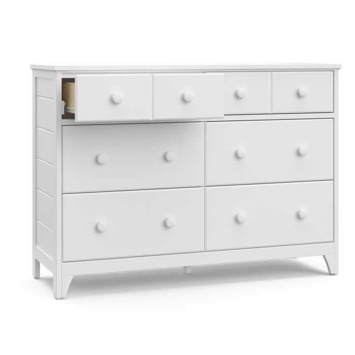Storkcraft Moss 6 Drawer Double Dresser & Reviews | Wayfair pertaining to Creating a Serene Nursery with the Storkcraft Moss White Double Dresser