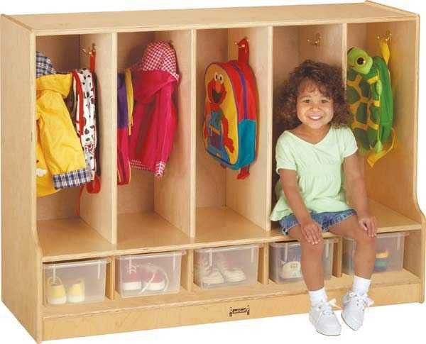 Toddler Coat Locker With Step / Coat Racks & Cubbies / Jonti-Craft ... with regard to Jonti-Craft Toddler 5 Section Coat Locker With Step - With Clear Cubbie-Trays