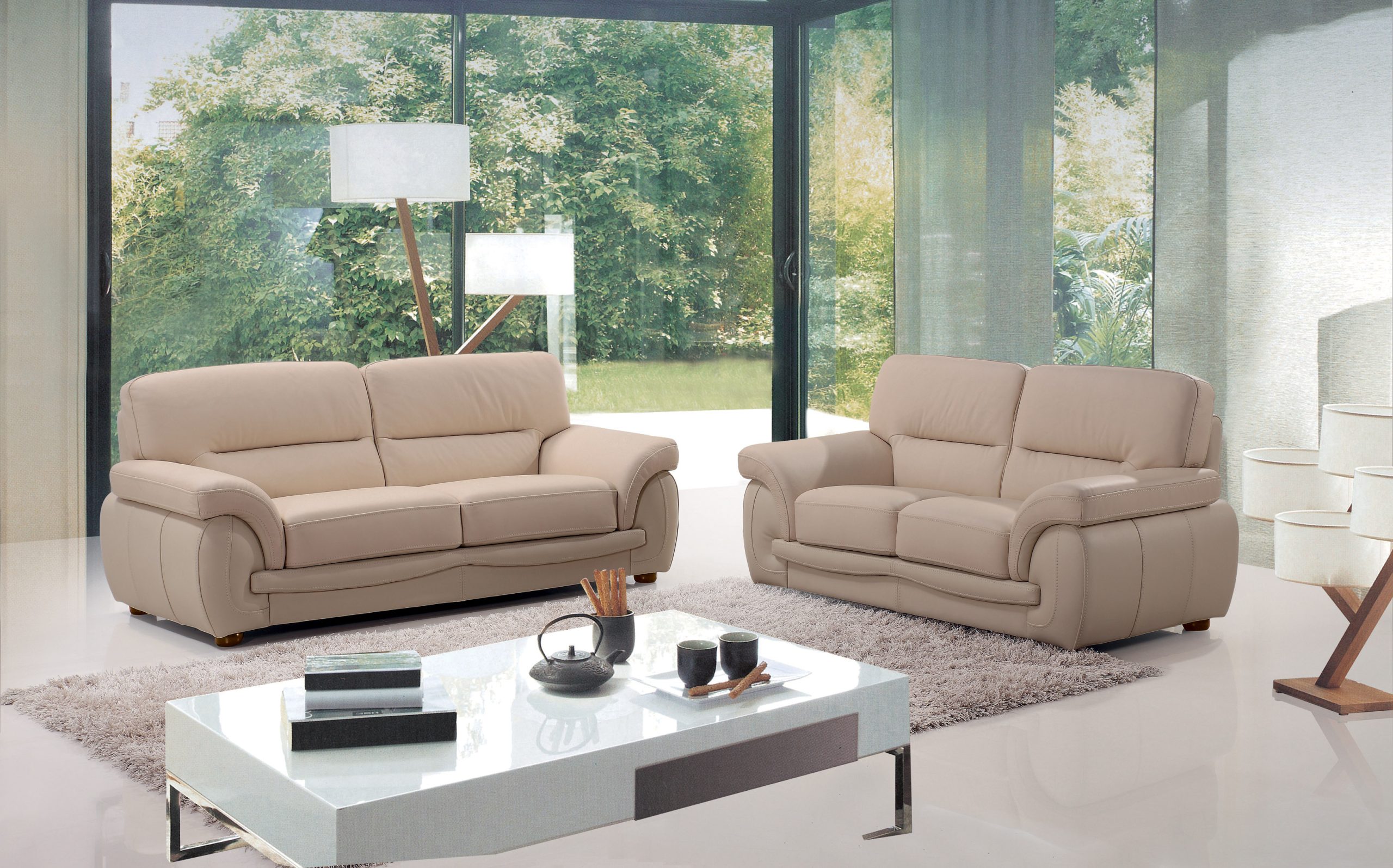 Top Grain Italian Leather Sofa Set Anaheim California Beverly-Hills-Sienna in Leonardo Top Grain Italian Leather Sofa