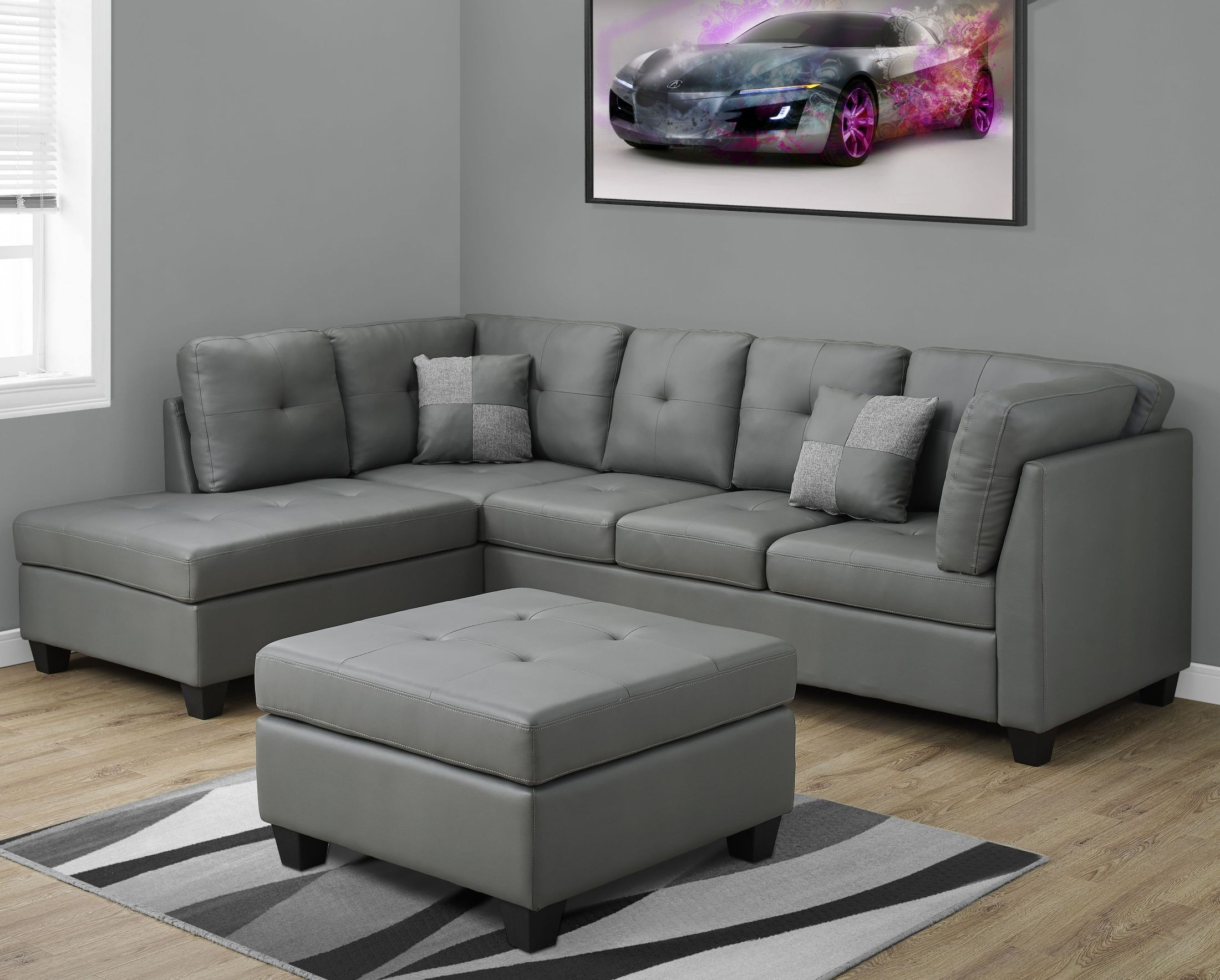 Trend Home 2021: Grey Small Leather Sectional Sofa / Lucas Grey Leather ... with regard to Creating the Perfect Seating Arrangement with a Sectional Sofa Set