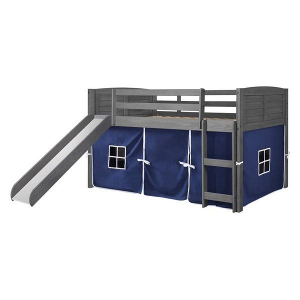 Twin Louver Low Loft W/Slide & Blue Tent Kit In Antique Grey Finish ... with regard to Twin Louver Low Loft W/Slide Antique Grey