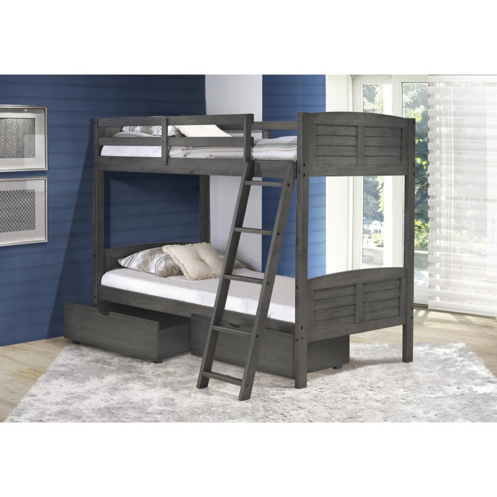 Twin/Twin Louver Bunk Bed W/Dual Under Bed Drawers - Tropical - Outdoor Lounge Chairs - By ... with regard to Designing Kid-Friendly Rooms The Versatility of Twin/Full Louver Bunk Beds With Dual Under Bed Drawers