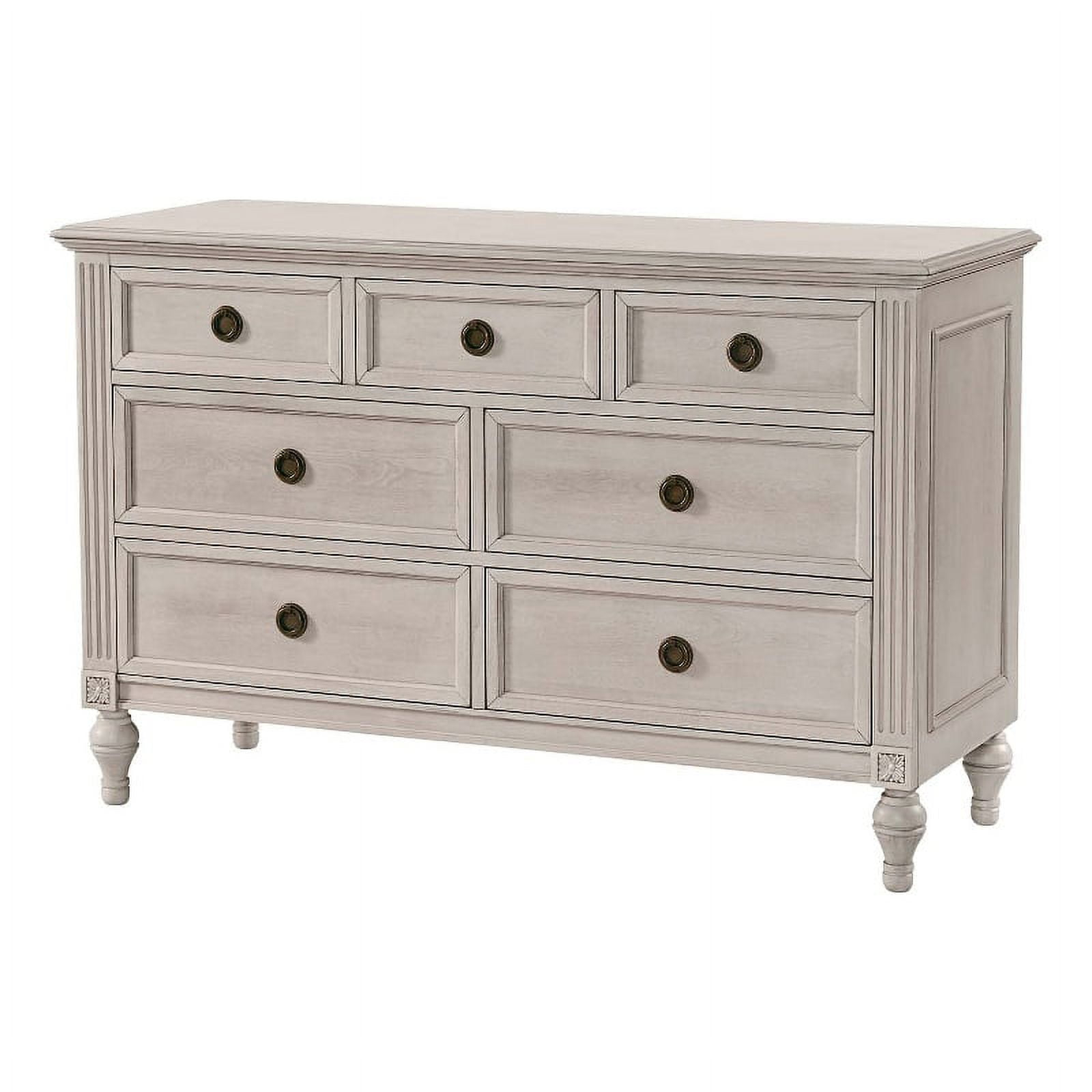 Westwood Design Elegant Solid Wood Viola 7-Drawer Bedroom Dresser In ... regarding Westwood Design Viola Transitional Wood Chifferobe In Lace Beige Finish