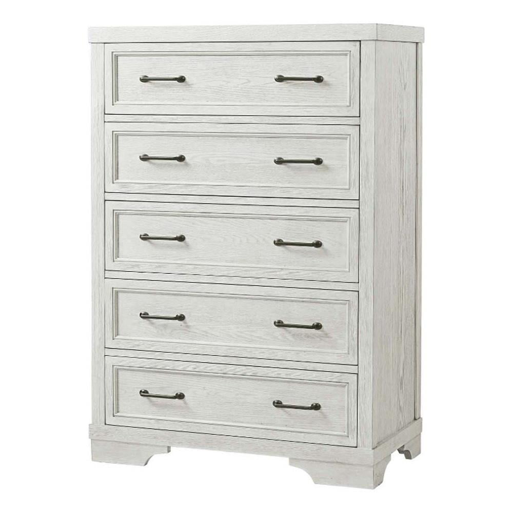 Westwood Design Foundry 5-Drawer Traditional Wood Chest In White Dove ... inside Westwood Design Olivia 5-Drawer Traditional Wood Chest In Brushed White