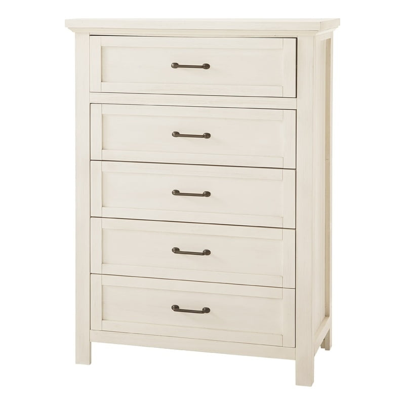 Westwood Design Solid Wood Westfield 5-Drawer Dresser In Brushed White ... regarding What to Know About the Westwood Design Olivia Wood Chest