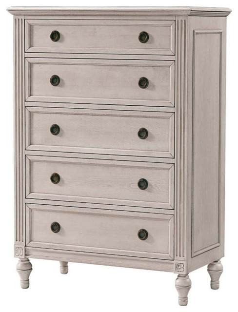 Westwood Design Viola 5-Drawer Transitional Wood Chest In Lace Beige ... throughout Westwood Design Viola Transitional Wood Chifferobe In Lace Beige Finish
