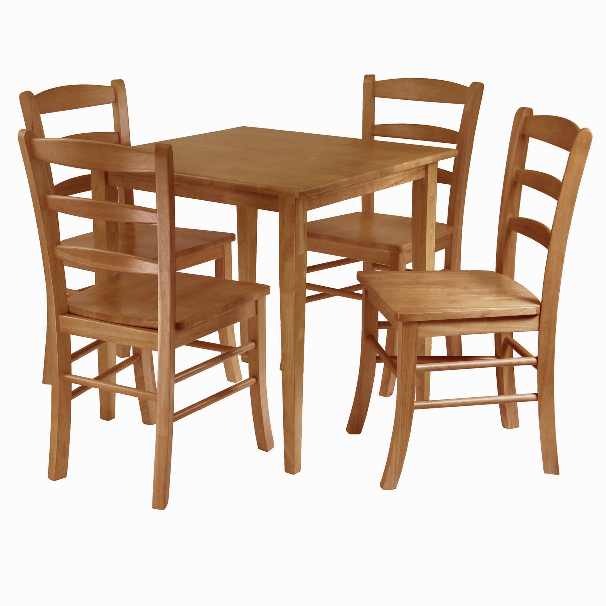 Winsome Wood Groveland 5-Pc Dining Set, Square Table & 4 Ladder Back ... for Winsome Wood Kingsgate 5-Pc Dining Table With 4 Hamilton Ladder Back Chairs