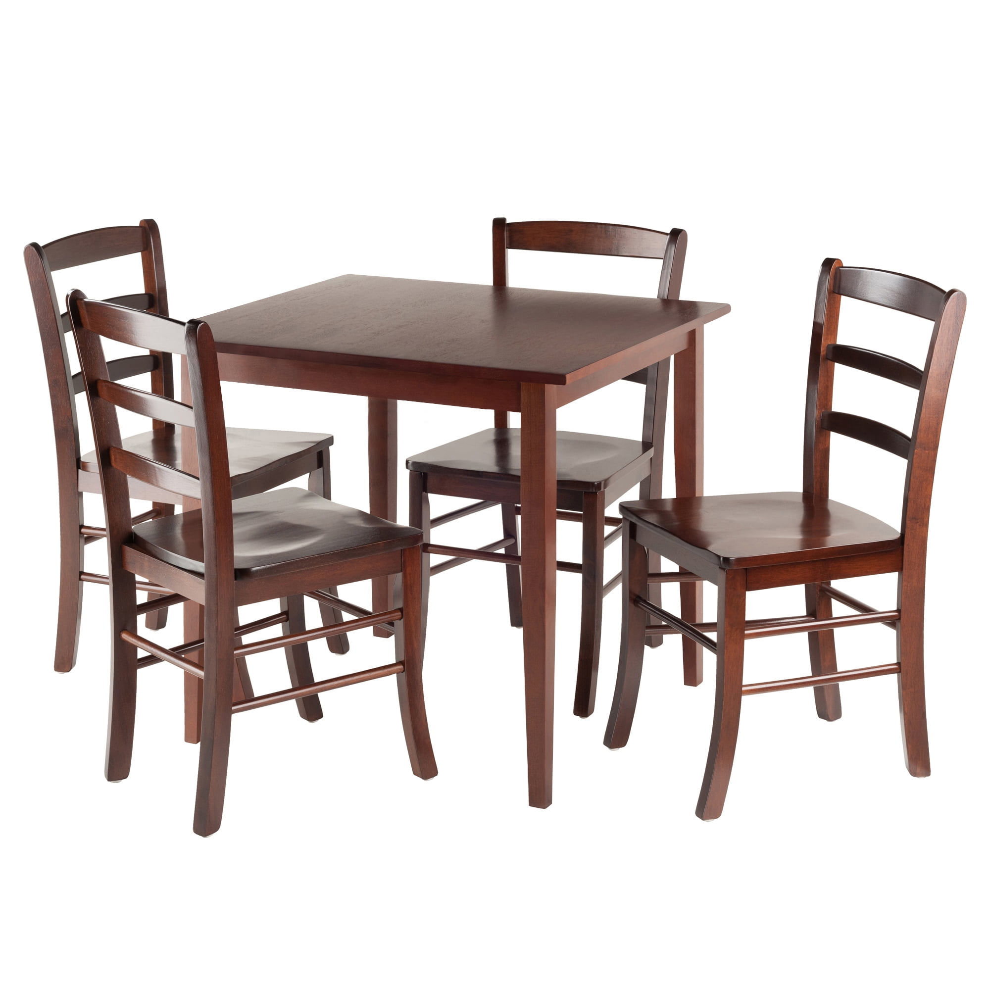 Winsome Wood Groveland 5-Pc Dining Set, Square Table & 4 Ladder Back ... intended for Winsome Wood Kingsgate 5-Pc Dining Table With 4 Hamilton Ladder Back Chairs