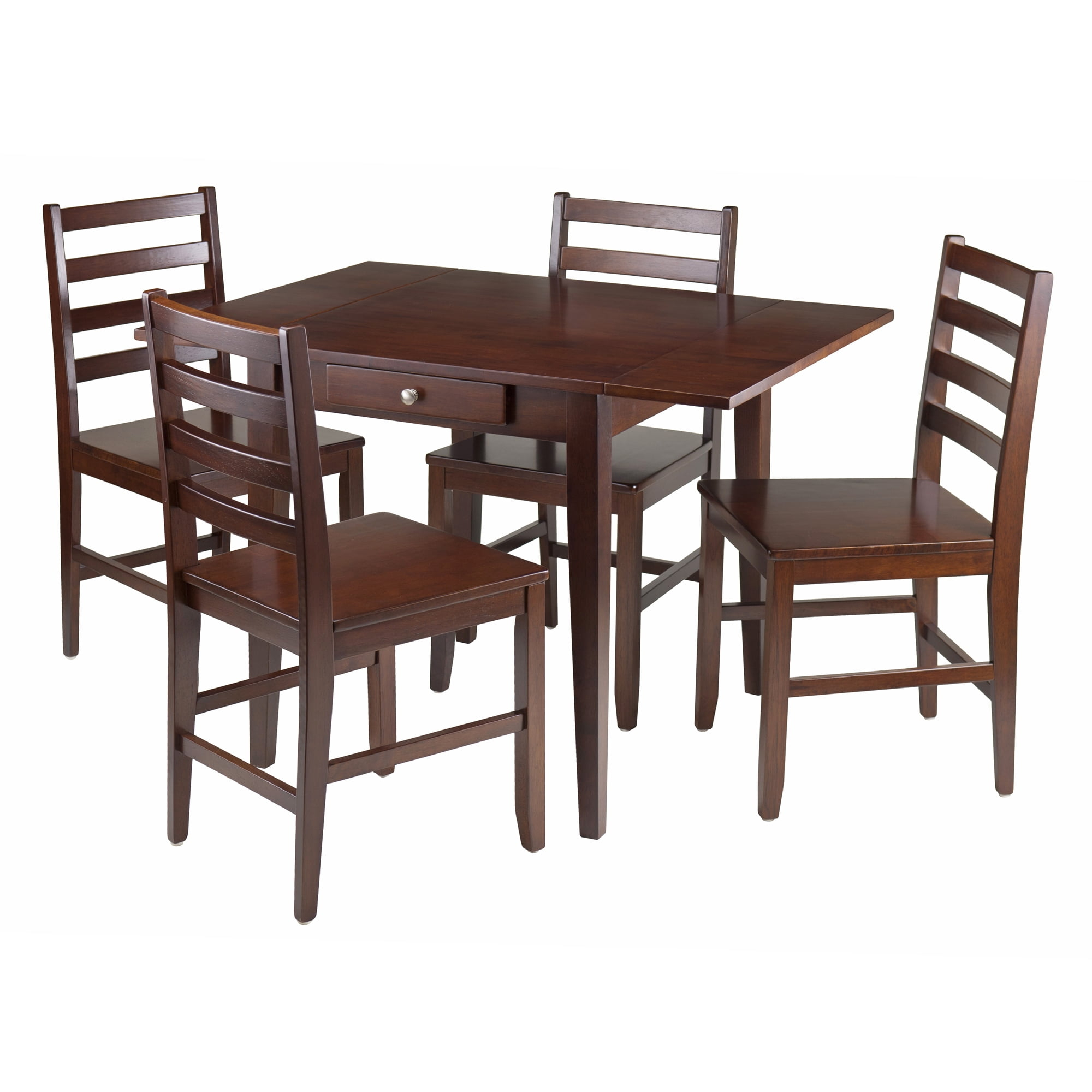 Winsome Wood Hamilton 5-Pc Dining Set-Drop Leaf Table, 4 Ladder Back ... throughout Winsome Wood Hamilton 5-Pc Drop Leaf Dining Table With 4 Ladder Back Chairs