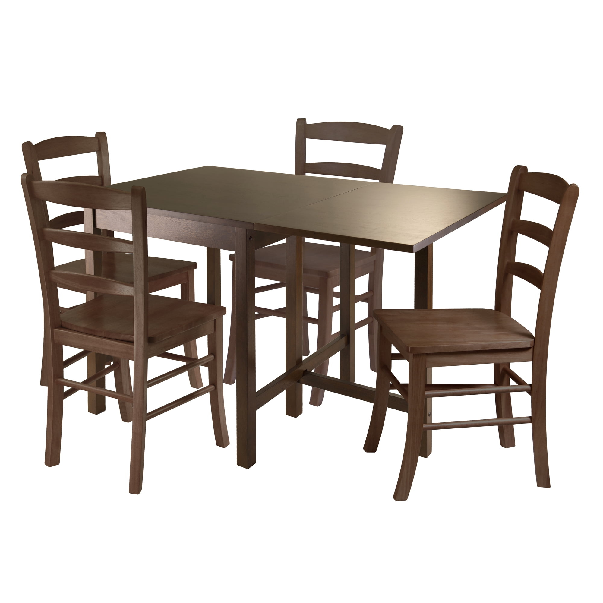 Winsome Wood Lynden 5-Pc Dining Set, Drop Leaf Table & 4 Ladder Back ... regarding Winsome Wood Kingsgate 5-Pc Dining Table With 4 Hamilton Ladder Back Chairs