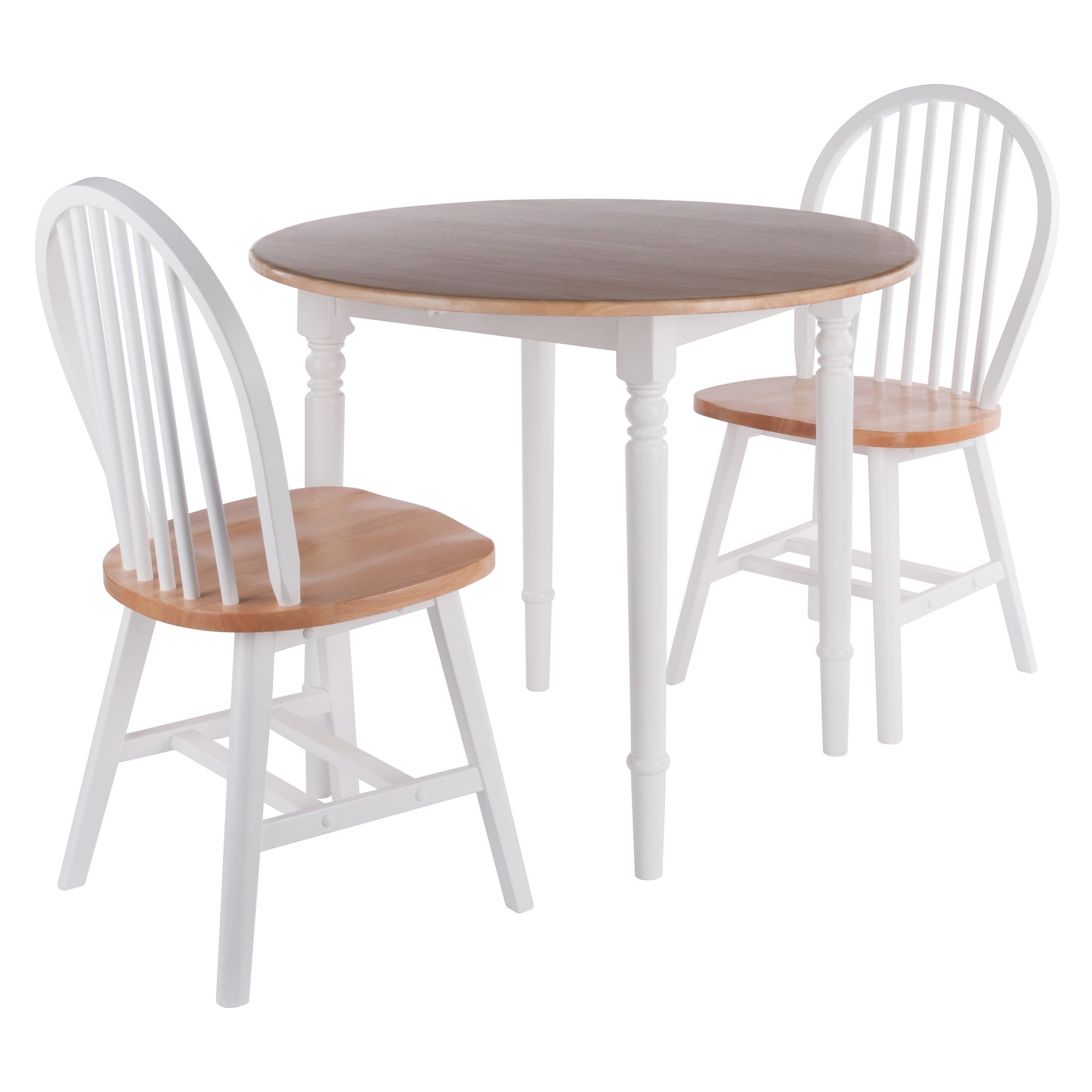 Winsome Wood Sorella 3-Pc Dining Table Set, Drop Leaf, Windsor Chairs ... within Winsome Wood Hamilton 5-Pc Drop Leaf Dining Table With 4 Ladder Back Chairs