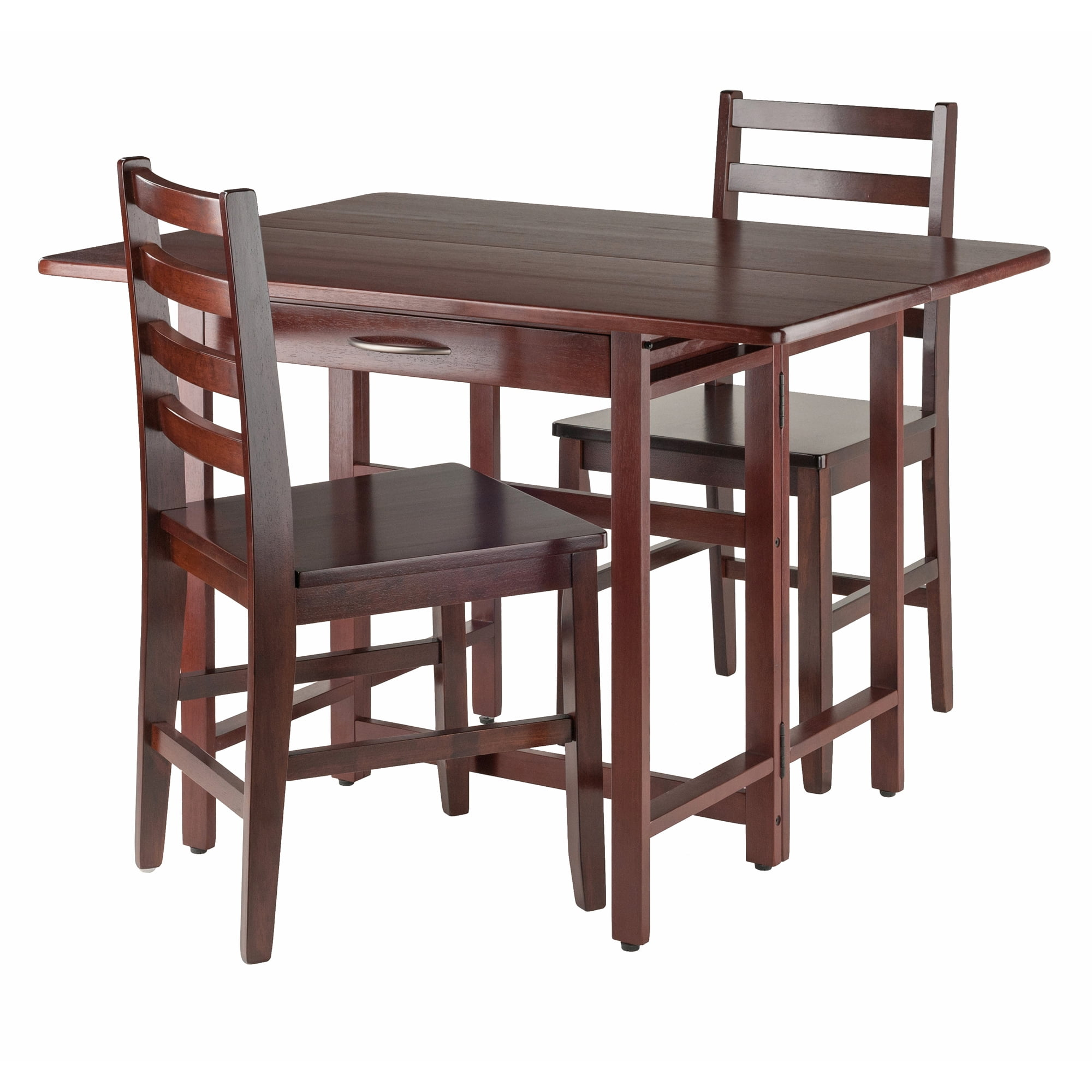 Winsome Wood Taylor 3-Pc Drop Leaf Dining Table With 2 Ladder Back ... inside Creating Cozy Meals A Guide to the Winsome Wood Hamilton Table and Chairs