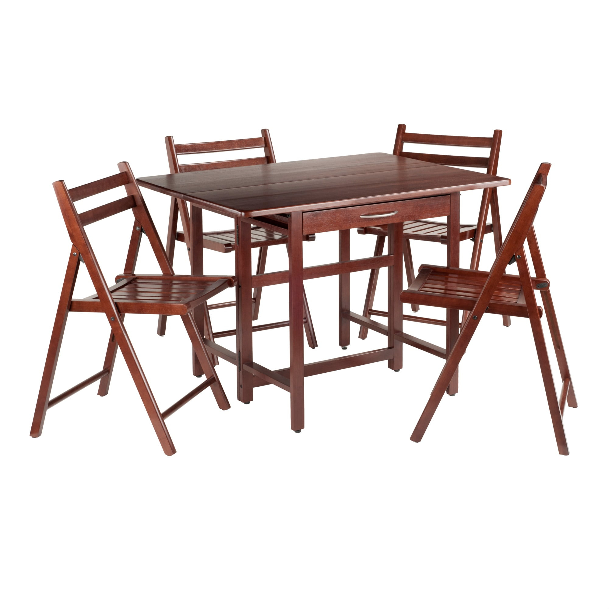 Winsome Wood Taylor 5-Pc Drop Leaf Dining Table With 4 Foldable Chairs ... throughout Winsome Wood Hamilton 5-Pc Drop Leaf Dining Table With 4 Ladder Back Chairs