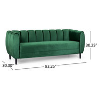 Yuma Modern Velvet 3 Seater Sofa - Midcentury - Sofas - By Gdfstudio ... regarding Yuma Modern Velvet 3 Seater Sofa, Black/Dark Brown
