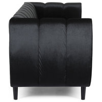 Yuma Modern Velvet 3 Seater Sofa - Midcentury - Sofas - By Gdfstudio ... throughout Yuma Modern Velvet 3 Seater Sofa, Black/Dark Brown