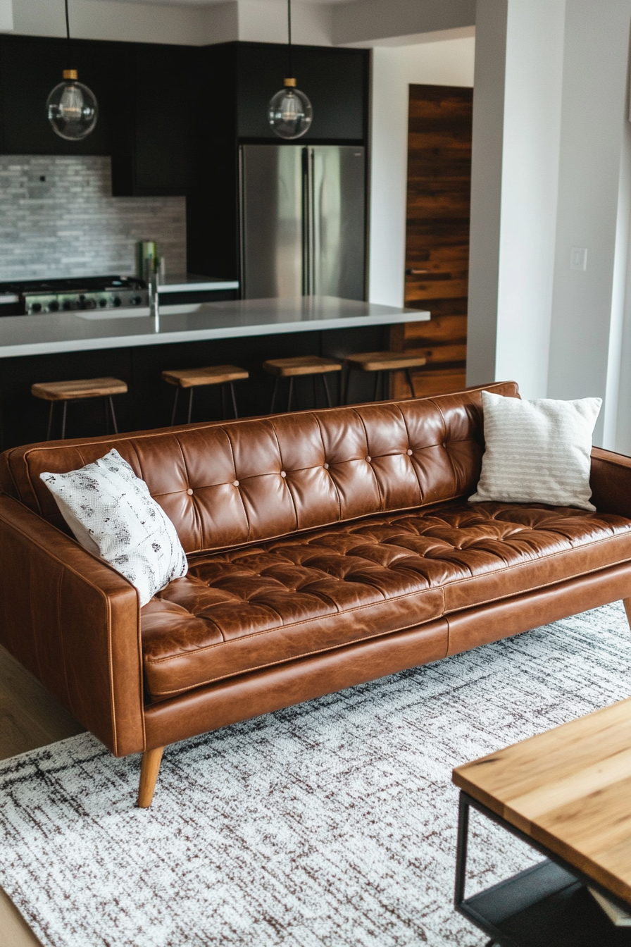 13 Dark Brown Leather Sofa Ideas For A Luxe Look – Dreamyhomestyle throughout Zanna Modern Hardwood And Dark Brown Leather Sofa