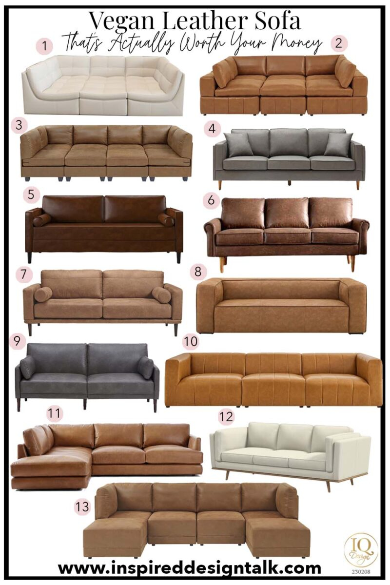 13 Vegan Leather Sofa Styles Better Than The Real Thing within Design Trends Featuring Kaiya's Tan Vegan Leather Sofa in Modern Interiors