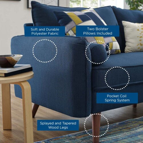 1578351369417440 Revive Upholstered Fabric Sofa And Loveseat Set, Azure ... for Revive Upholstered Fabric Sofa, Azure