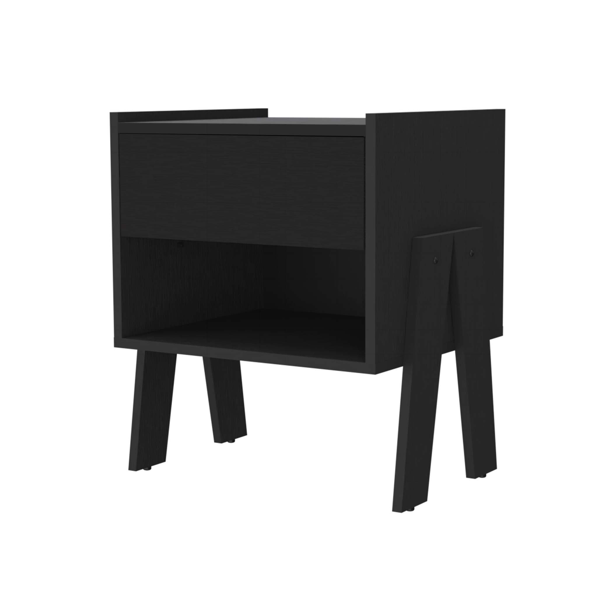17 Stories Hyacinth Nightstand, One Drawer, Open Shelf | Wayfair in How to choose the perfect bedroom storage solution with hyacinth design elements