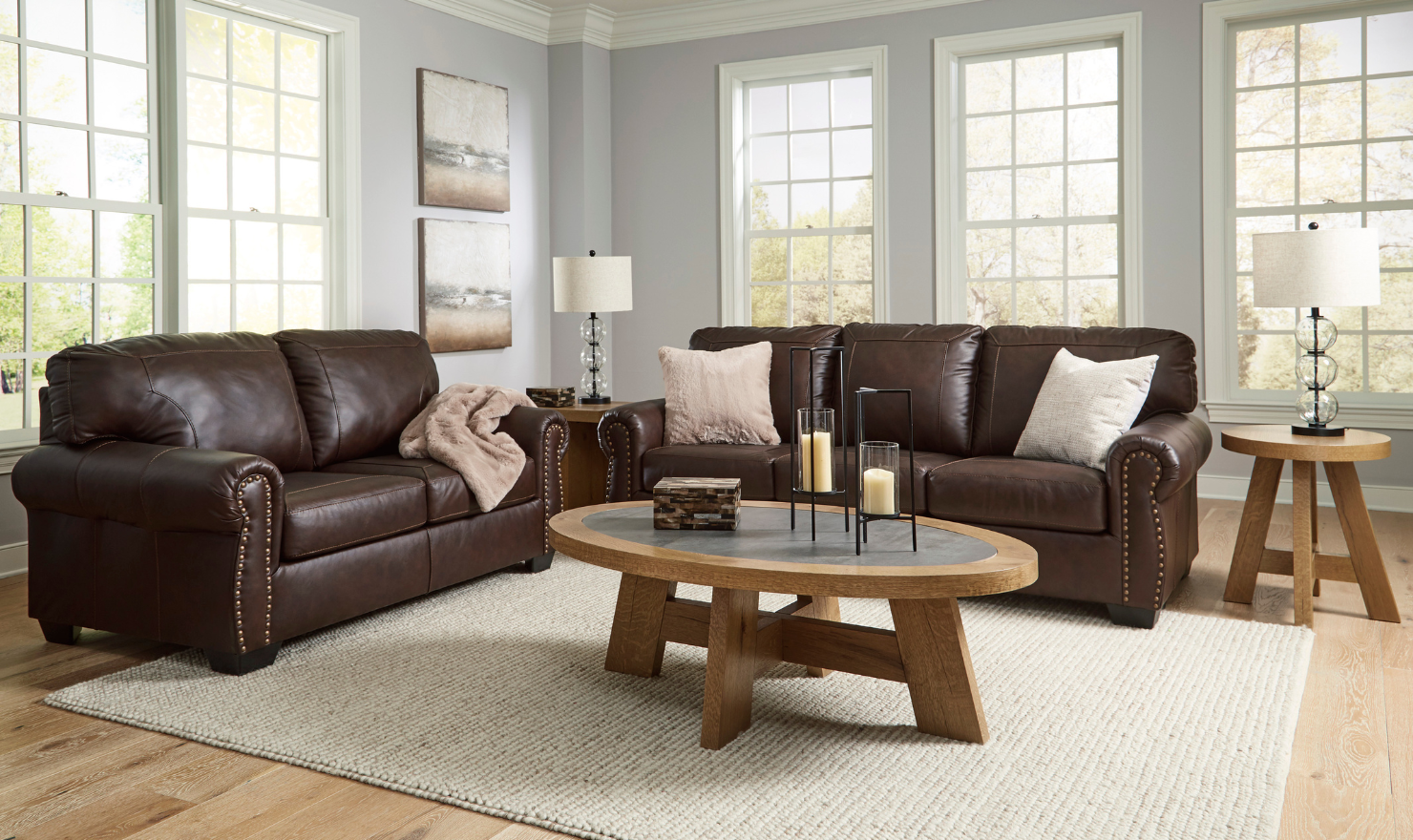 21 Living Rooms That Prove A Dark Brown Leather Sofa Is Always A Chic ... pertaining to Zanna Modern Hardwood And Dark Brown Leather Sofa