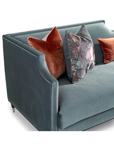 3 Seater Modern Sofa | Azure Grey Sofas With Cushions in The Cultural Heritage Behind La Francaise Velvet Mansion Sofa Azure Black