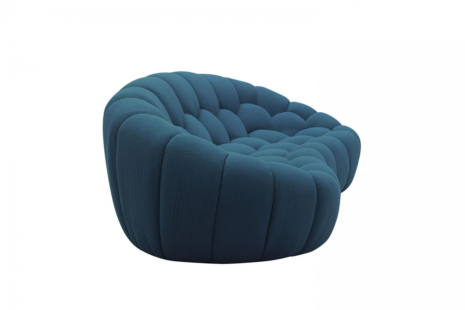 80360 Divani Casa Yolonda - Modern Curved Dark Teal Fabric Sofa Set By ... in Curved Furniture Trends in Modern Interior Design