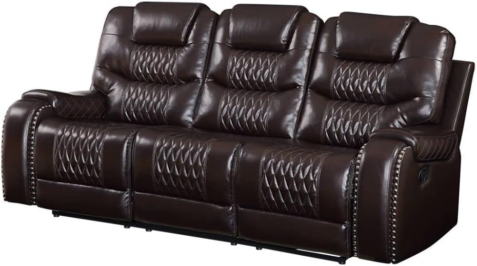 Acme Braylon Reclining Sofa, Brown Faux Leather inside The Art of Choosing the Right Faux Leather for Your Living Space