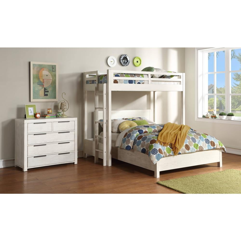 Acme Furniture Acme Celerina Twin Loft Bed, Weathered White Finish ... regarding The craftsmanship behind ACME Cedro T/T bunk bed with weathered white finish