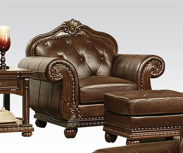 Acme Furniture Anondale Espresso Cherry Chair | Top Grain Leather Sofa ... intended for Exploring the Artisan Craftsmanship Behind Premium Sofa Upholstery