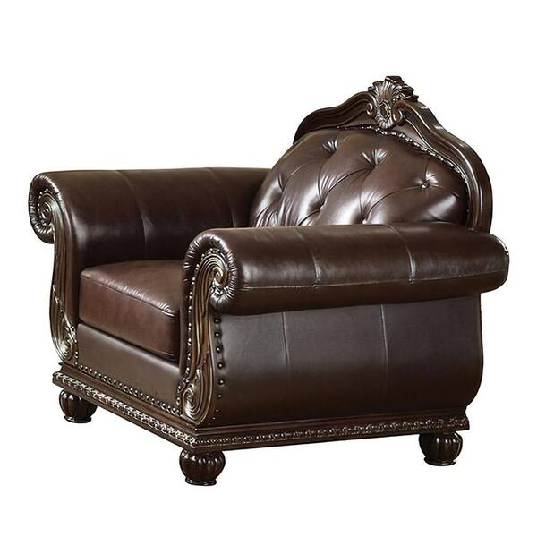 Acme Furniture Anondale Espresso Top Grain Leather Match/Cherry Leather ... inside Acme Anondale Sofa, Espresso Top Grain Leather Match