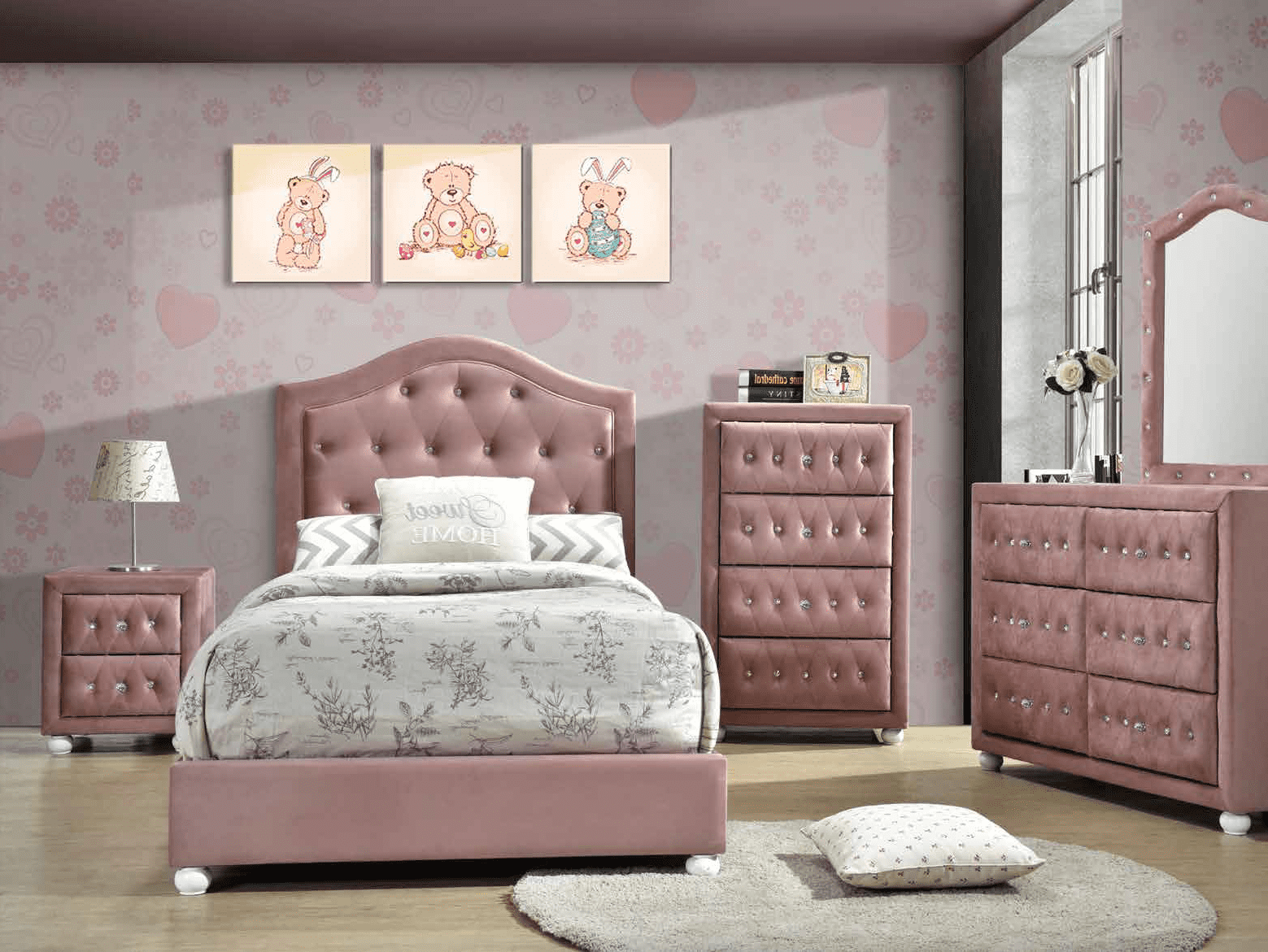 Acme Furniture Reggie Full Bed In Pink Fabric - Walmart.com within Understanding the Legacy of ACME Reggie Dresser and His Impact on Textile Innovation