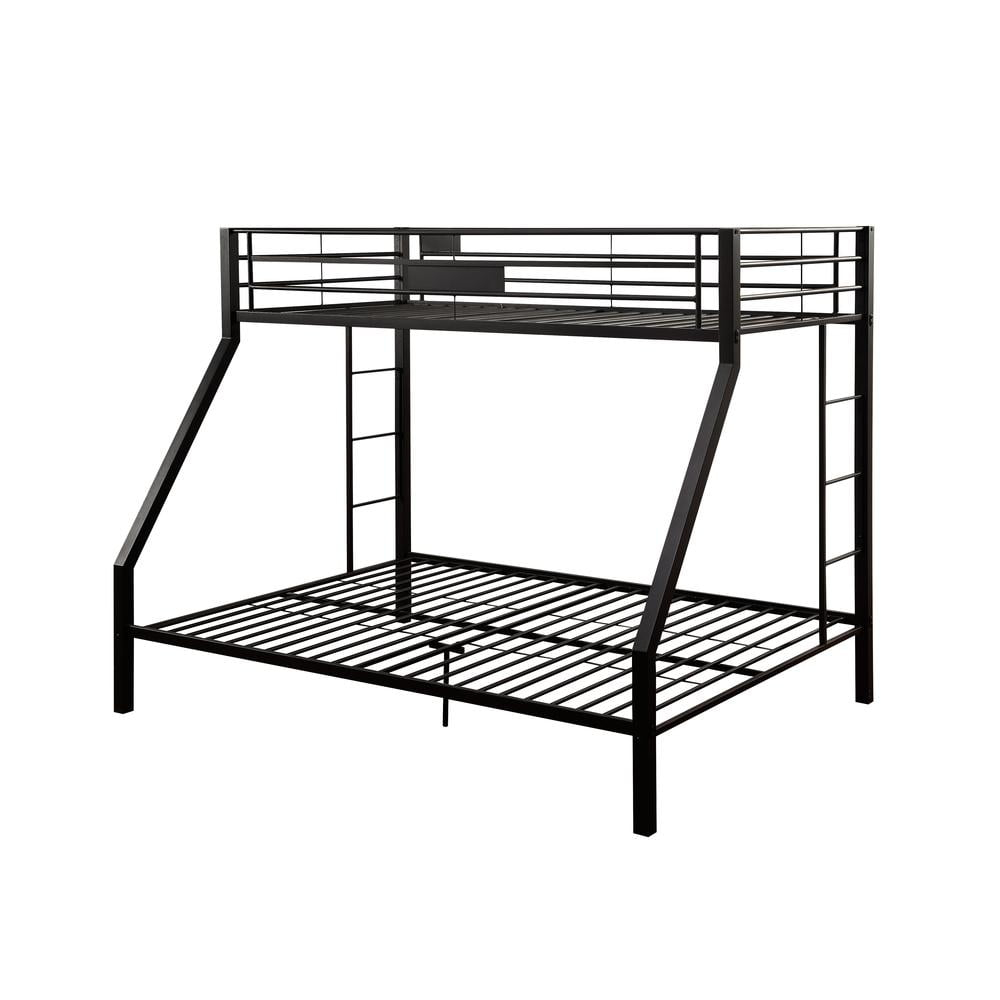 Acme Limbra Sturdy Metal Kids Bunk Bed, Full Xl Over Queen, Sandy Black ... in Acme Limbra Metal Frame Full Xl Over Queen Bunk Bed With Ladder In Sandy Black