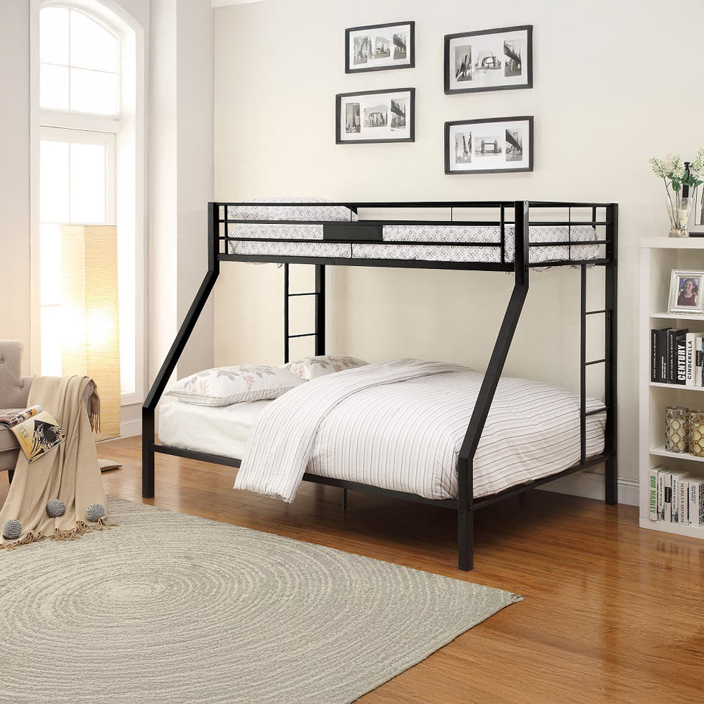 Acme Limbra Twin Xl/Queen Bunk Bed Model 38000 - Www.occasionalsets.com inside Acme Limbra Metal Frame Full Xl Over Queen Bunk Bed With Ladder In Sandy Black