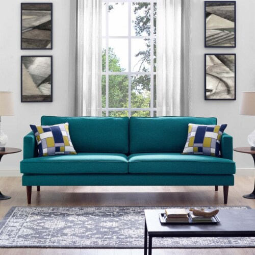 Agile Upholstered Fabric Sofa-Eei-3057 Teal, 1 Unit - Ralphs for Creating Cohesion: Matching Teal Fabric Sofas with Your Existing Decor