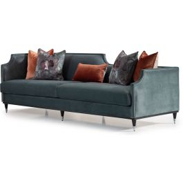 Aico Michael Amini La Francaise Mansion Sofa Azure Black | Unlimited ... for La Francaise Velvet Mansion Sofa Azure/Black