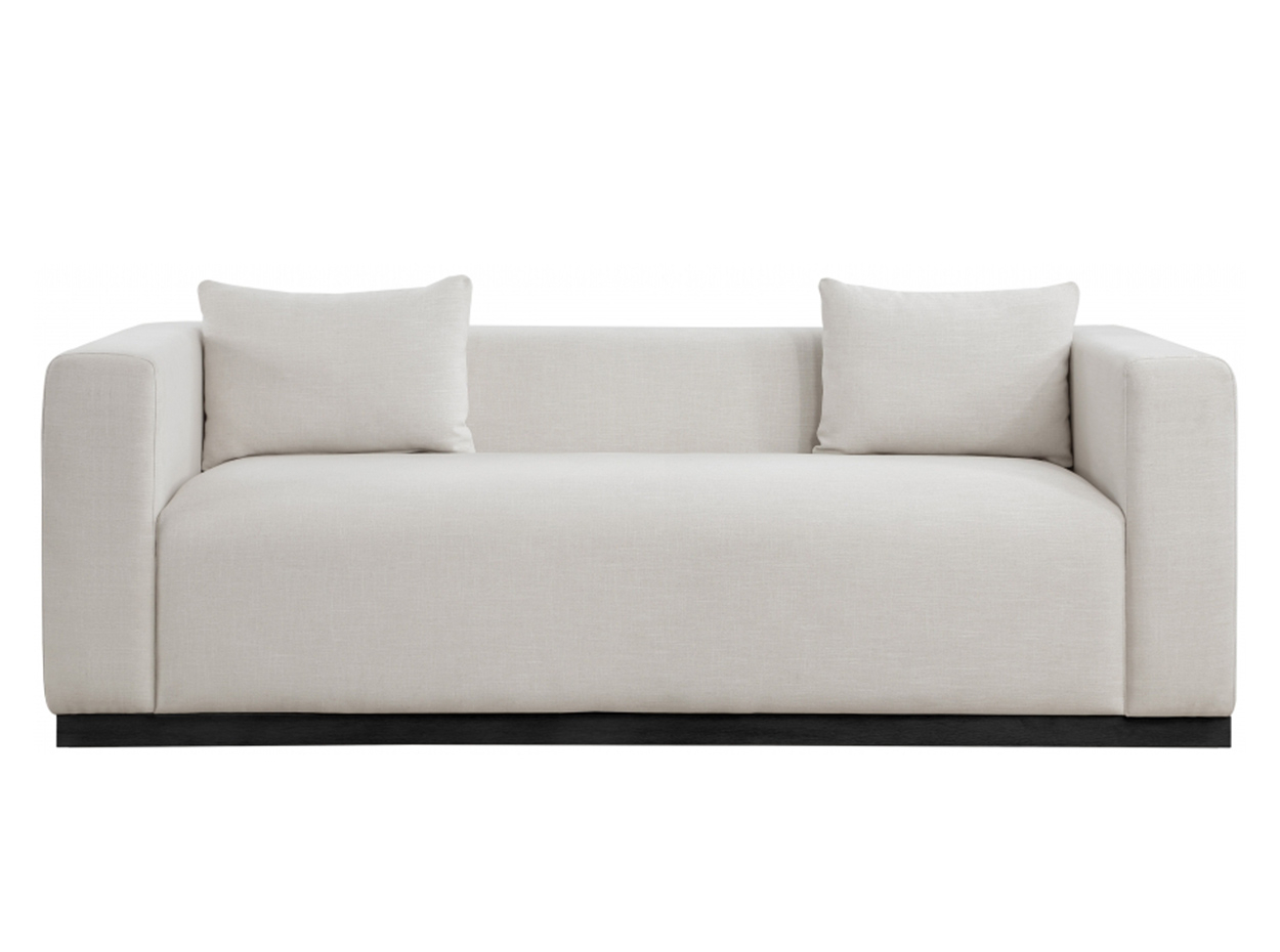 Alfie Linen Textured Fabric Sofa By Meridian - Mig Furniture in Langham Linen Textured Fabric Upholstered Sofa, Black