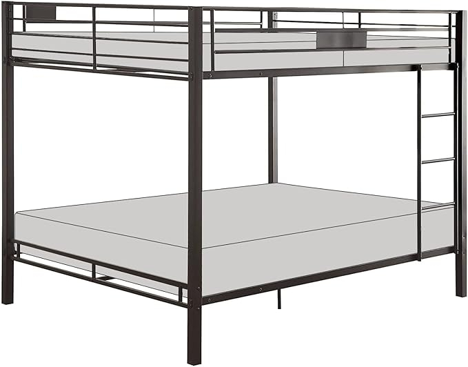 Amazon.com: Acme Kaleb Metal Frame Queen Over Queen Bunk Bed With ... within Acme Limbra Metal Frame Full Xl Over Queen Bunk Bed With Ladder In Sandy Black