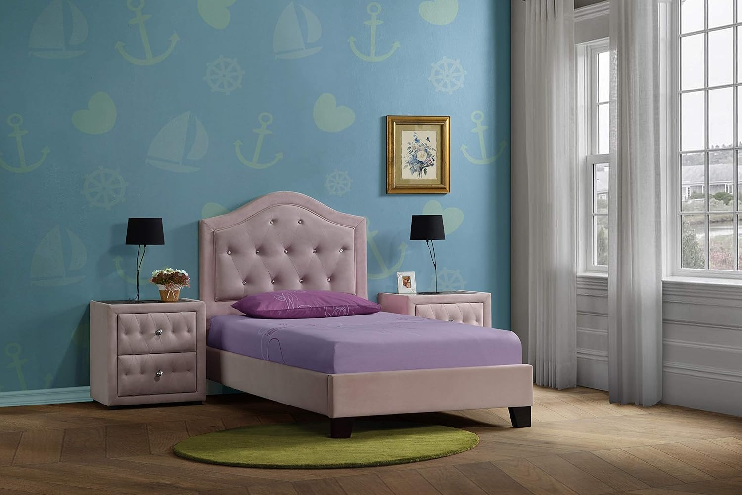 Amazon.com: Acme Reggie Twin Bed In Pink Fabric : Home & Kitchen intended for Understanding the Legacy of ACME Reggie Dresser and His Impact on Textile Innovation