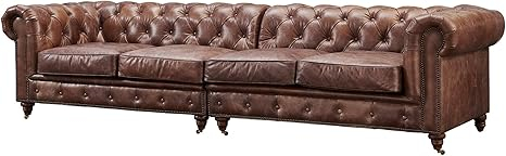 Amazon.com: Crafters And Weavers Century Chesterfield Sofa - Bark Brown ... regarding Understanding the Artistry Behind Crafters and Weavers Chesterfield Sofas