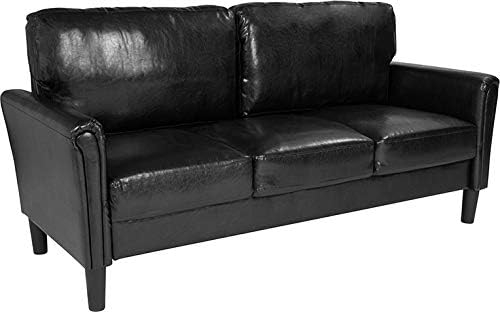 Amazon.com: Emma + Oliver Living Room Sofa Couch, Tailored Arms In ... with regard to Transforming Home Spaces with Oliver's Iconic Black Genuine Leather Sofa